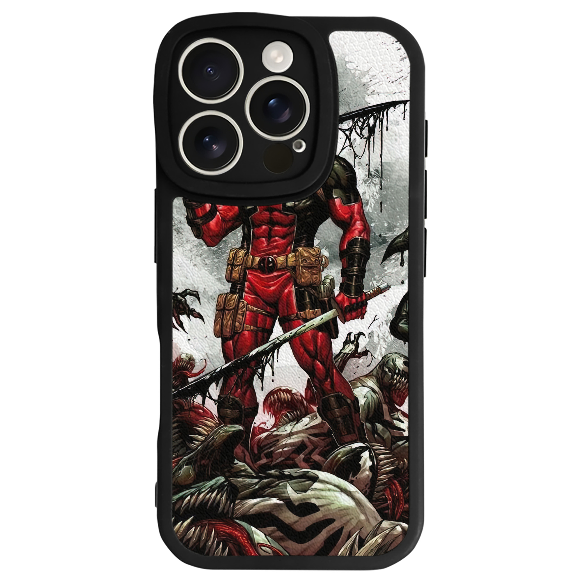 （画像用） Deadpool デッドプール 【iPhone 16シリーズ対応】シリコンスマホケース（レザー調） 材質：シリコン